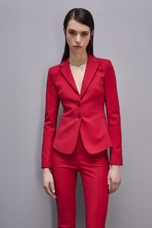 Patrizia Pepe 2-button Slim Jacket Rood | 6539MDQJH