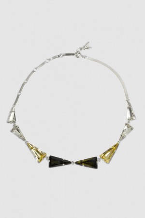 Patrizia Pepe Brass And Glass Necklace Groen | 4126TIAPR