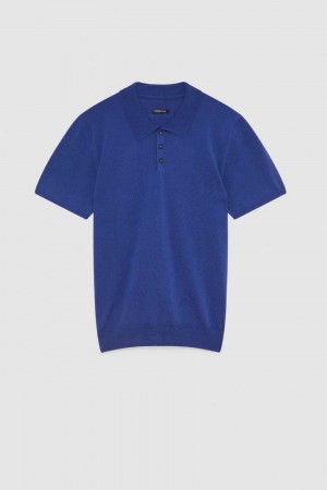 Patrizia Pepe Cotton Blend Polo Shirt Lichtblauw | 4370BPUWO