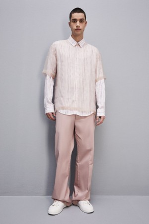Patrizia Pepe Cotton Twill Trumpet Pants Roze | 0893WCYFK