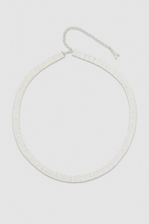 Patrizia Pepe Elegant Rhinestone Belt Zilver | 4037VKEWP
