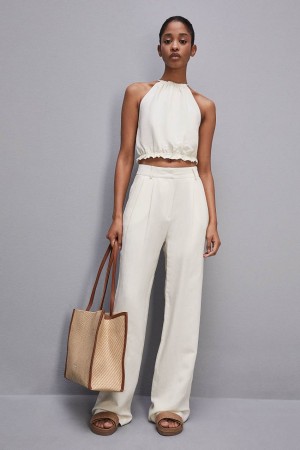 Patrizia Pepe Essential Certified Viscose Top Shirt Wit | 4239EFUCN