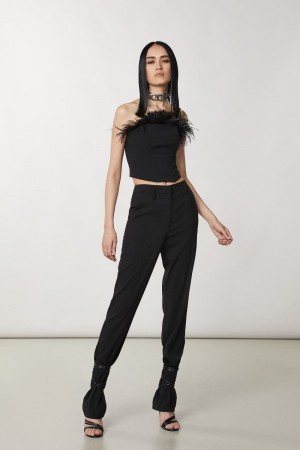 Patrizia Pepe Essential Crepe Pants Zwart | 3740HGFEM