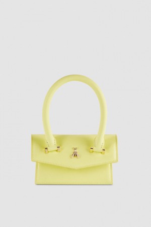 Patrizia Pepe Fly Bamby Leather Mini Shoulder Bag Geel | 6893HCVKQ