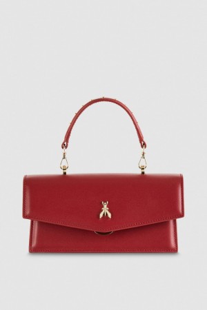 Patrizia Pepe Fly Bamby Leather Shoulder Bag Rood | 9762NZGAX