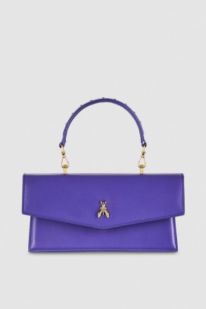 Patrizia Pepe Fly Bamby Leather Shoulder Bag Paars | 8904CYSPB
