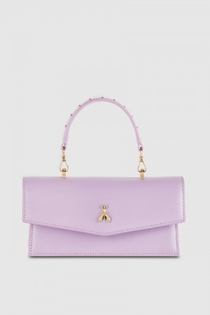Patrizia Pepe Fly Bamby Leather Shoulder Bag Paars | 2704FMQIS