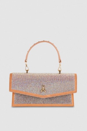 Patrizia Pepe Fly Bamby Shoulder Bag With Rhinestones Roze | 1862FLTSQ