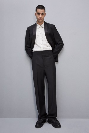Patrizia Pepe High-waisted Pants In Cool Wool Zwart | 3275DKTZO