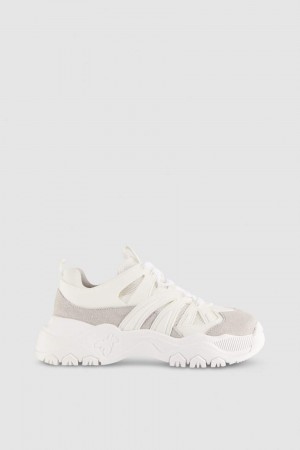 Patrizia Pepe Leather Running Sneakers Wit | 9167DROPW