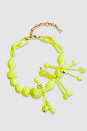 Patrizia Pepe Necklace With Techno Pop Fly Appliqué Geel | 4357MQYUL