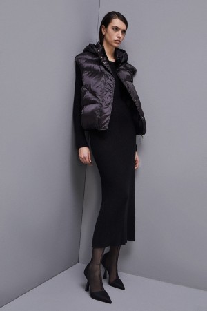 Patrizia Pepe Nylon Sleeveless Down Jacket Zwart | 5412UTCMX