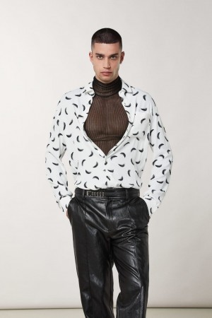 Patrizia Pepe Patterned Shirt With Breast Pocket Wit | 8396FMJCT