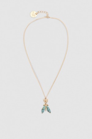 Patrizia Pepe Precious Fly Mini Necklace Groen | 4729GMWLK