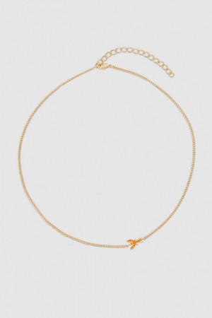 Patrizia Pepe Rhinestone Necklace Oranje | 0237GUPLR