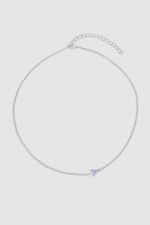 Patrizia Pepe Rhinestone Necklace Roze | 4316YLNBM