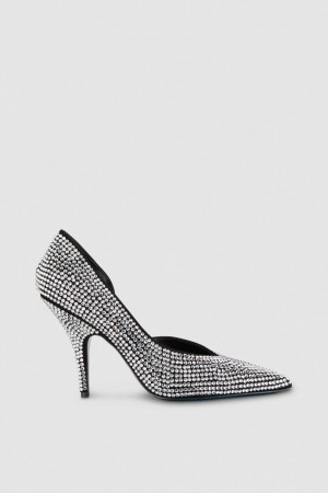 Patrizia Pepe Rhinestone-adorned Suede Pumps Zwart | 2697WTUXV