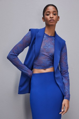 Patrizia Pepe Stretch Lace Jersey Top Lichtblauw | 6504DPYXL