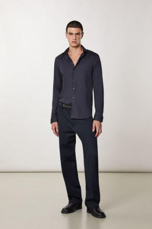 Patrizia Pepe Stretch Poplin Shirt Blauw | 9470CTOJH