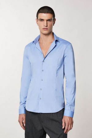 Patrizia Pepe Stretch Poplin Shirt Lichtblauw | 4706VJBZG